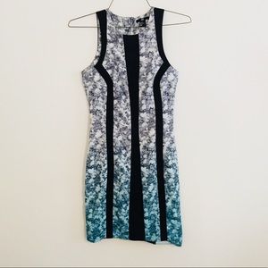 Ombré gradient floral dress